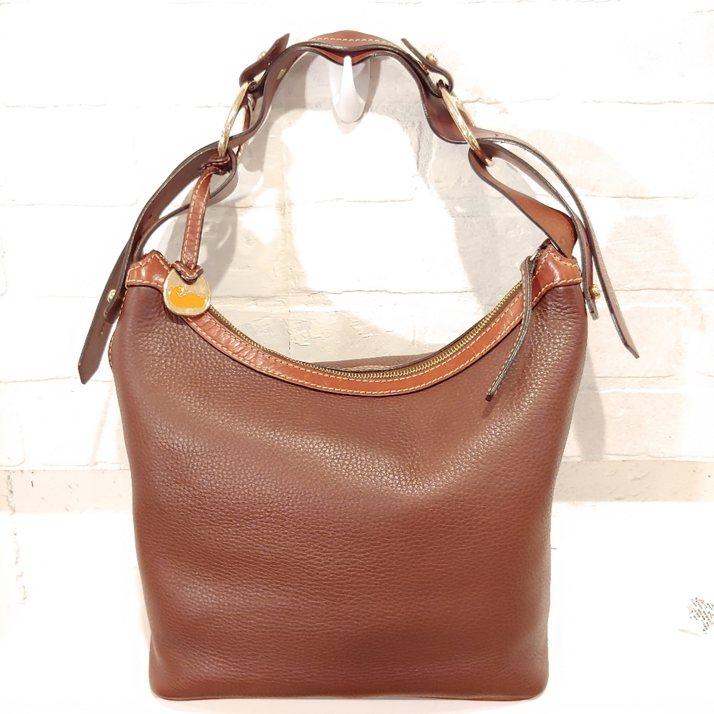 Dooney & Bourke 1979 Brown Pebbled Leath. Hobo Bag